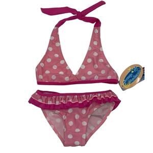New Jump n Slash pink polka dot bikini